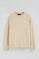 Sudadera beige con cuello redondo y parche Polo Club
