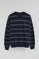 Sudadera de rayas azul marino con parche Polo Club