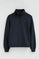 Sudadera azul marino con cuello cremallera y logo Rigby Go