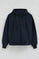 Sudadera azul marino con capucha, cremallera y bordado Rigby Go