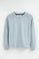 Felpa azzurra con maniche raglan e ricamo Rigby Go
