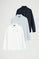 Pack hombre de tres camisas oxford azul marino, blanco y azul claro de corte regular y logo Rigby Go