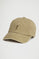 Gorra caqui oscuro con efecto lavado de seis paneles y logo Rigby Go