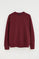 Sudadera granate de corte relajado con cuello redondo y bordado Rigby Go