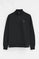 Sudadera negra de cuello alto con media cremallera y bordado Rigby