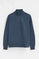 Sudadera azul denim de cuello alto con media cremallera y bordado Rigby
