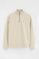 Sweatshirt mit hohem Zip-Kragen und Rigby Stickerei beige