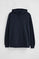 Marineblauwe hoodie met kangoeroezak en geborduurd Rigby Go-logo