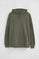 Groene hoodie met kangoeroezak en geborduurd Rigby Go-logo
