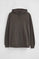 Sudadera color asfalto con capucha y bolsillo con bordado Rigby Go