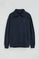 Sudadera azul marino de corte amplio con cuello cremallera y bordado Rigby Go