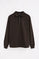 Sudadera color chocolate oscuro de cuello polo con bordado Rigby Go