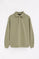 Sweatshirt mit Polokragen und Rigby Go Stickerei salbeigrün