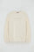 Sudadera color crudo con cuello redondo y bordado Established 2012 Polo Club
