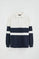 Bluza w paski w kolorze ecru, z kołnierzykiem polo i naszywką Polo Club