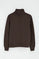 Sudadera color chocolate oscuro con media cremallera y bordado Rigby Go
