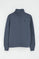 Sudadera azul denim con media cremallera y bordado Rigby Go