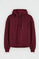 Sudadera granate de capucha con cremallera y bordado Rigby Go