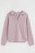 Bleekroze sweater met polokraag zonder knopen en geborduurd Polo Club-logo