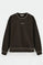 Sudadera color chocolate oscuro de cuello redondo con raya a contraste Polo Club