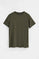 Camiseta verde militar de manga corta con bordado Rigby Go