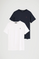 Pack hombre de dos camisetas azul marino y blanca de manga corta con bordado Rigby Go