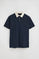 Navy-blue wide-fit polo shirt with Rigby Go embroidery