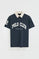 Polo blu marino a maniche corte con motivo in twill Polo Club