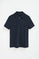 Polo azul marino de cuello cremallera con parche Polo Club