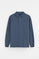 Polo blu denim a maniche lunghe con ricamo Rigby Go
