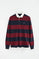 Polo granata a righe con collo a camicia con ricamo Rigby Go