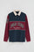 Polo blu marino e granata con collo a camicia con motivo in twill Polo Club
