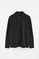 Polo noir à manches longues et col zippé avec écusson Polo Club