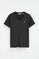 Camiseta negra de cuello de pico con bordado Rigby Go
