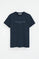 Camiseta azul marino de manga corta con bordado Established 2012 Polo Club