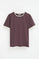 T-shirt couleur prune à double épaisseur et logo Polo Club