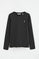 Camiseta negra de manga larga con cuello redondo y bordado Rigby Go