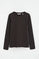 Camiseta color chocolate oscuro de manga larga con cuello redondo y bordado Rigby Go
