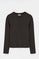 Camiseta color chocolate oscuro de canalé con cuello panadero y logo Polo Club