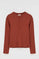 Camiseta color terracota de canalé con cuello panadero y logo Polo Club