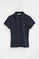 Polo blu marino a maniche corte slim fit con ricamo Rigby Go