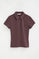 Polo color ciruela de manga corta con corte slim y bordado Rigby Go