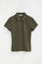 Kurzärmliges Poloshirt in schmaler Passform mit Rigby Go Stickerei militärgrün