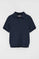 Marineblauwe polo van zachte knit met sluiting met twee knopen en Polo Club-logo
