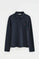 Polo blu marino a maniche lunghe slim fit con ricamo Rigby Go