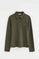 Polo vert kaki à manches longues à coupe slim et broderie Rigby go
