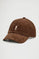 Boné castanho em veludo de cotelê com logo Rigby Go