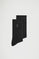 Pack unisex di due paia di calzini in nero a coste con ricamo Rigby Go
