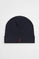 Gorro azul marino de punto en mezcla de lana con logo Rigby go