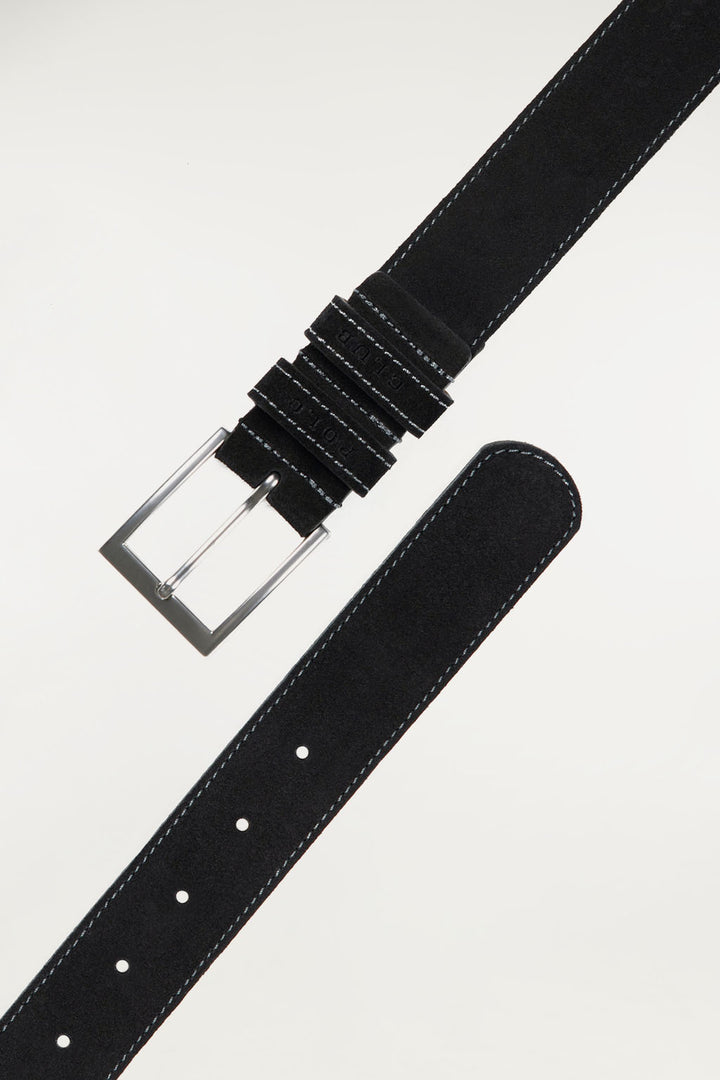 Cinturón serraje negro  | HOMBRE  | POLO CLUB